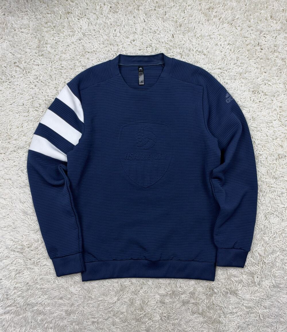 Adidas USA Volleyball Crew Neck Sweatshirt Mens M Navy Embossed Logo Team USAV